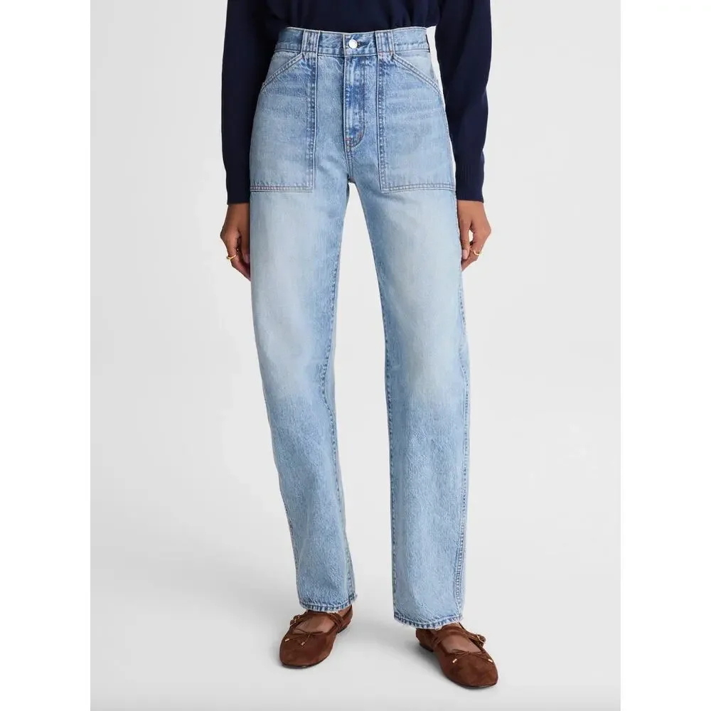 Madewell The Tall Balloon Jean Raebrook Wash Blue High Rise Rigid US 30T NWT
